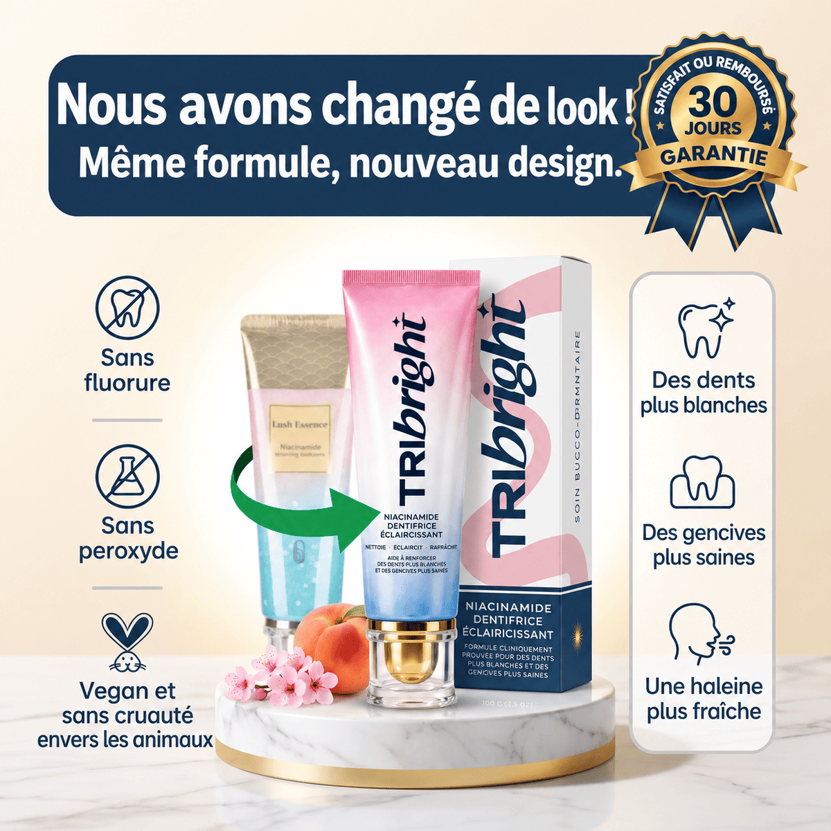 Dentifrice blanchissant à la niacinamide - TriBright