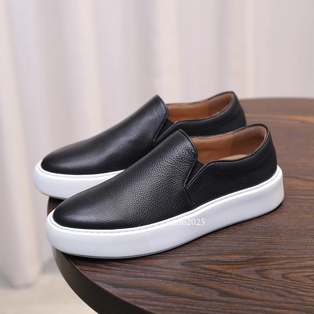 Retro Genuine Leather Breathable Soft Casual Men's Sneakers