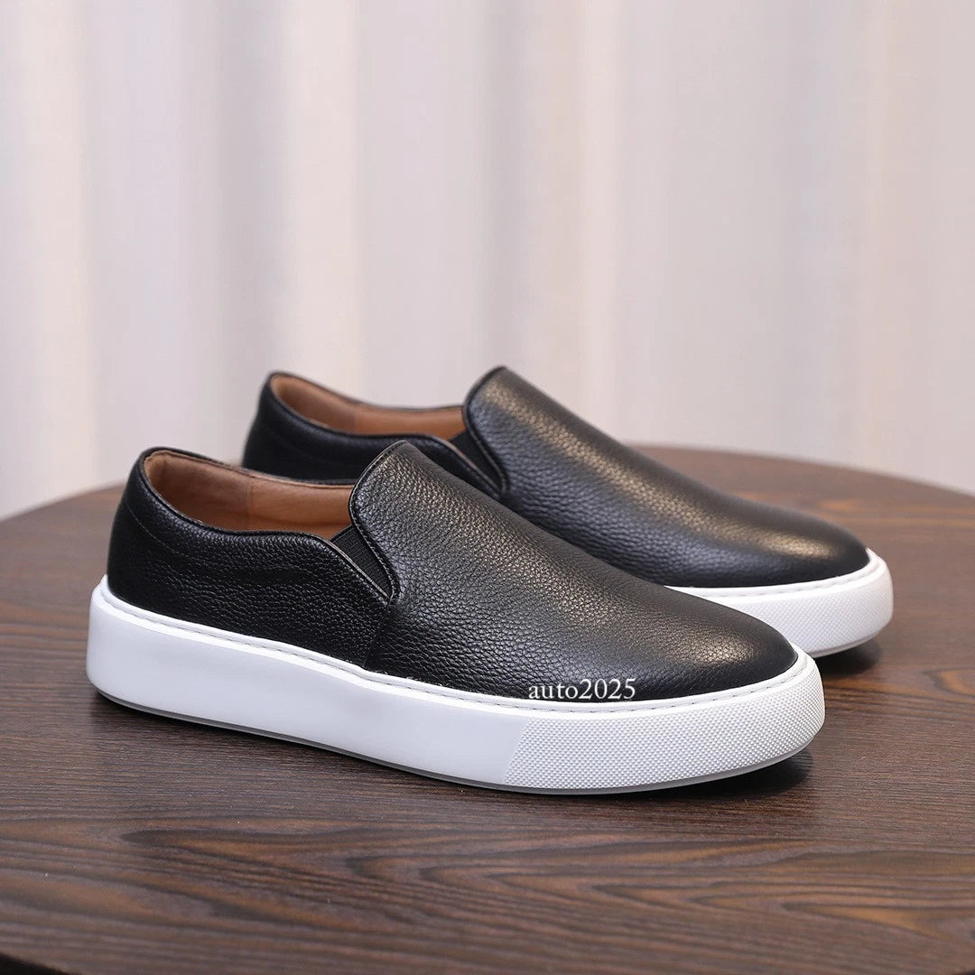 Retro Genuine Leather Breathable Soft Casual Men's Sneakers