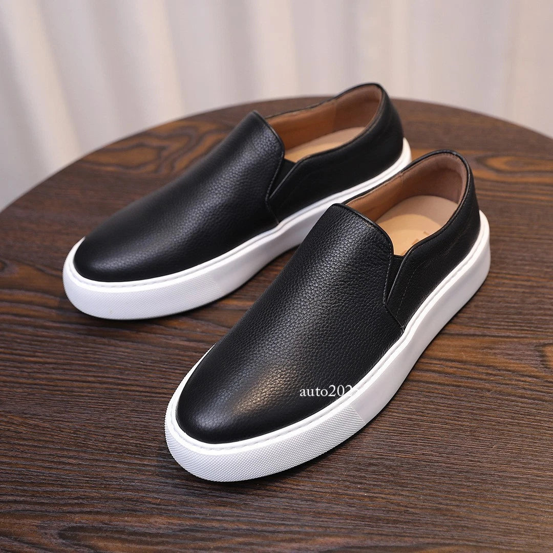Retro Genuine Leather Breathable Soft Casual Men's Sneakers