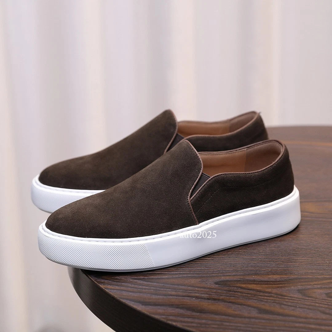 Retro Genuine Leather Breathable Soft Casual Men's Sneakers
