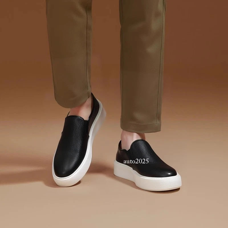 Retro Genuine Leather Breathable Soft Casual Men's Sneakers